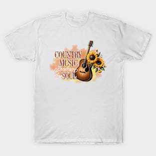 Country music soothes the soul Country Music Heartbeat Western Cowboy Cowgirl Gift T-Shirt